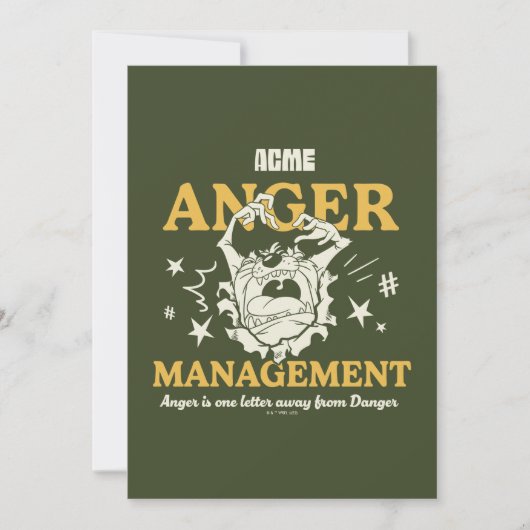 LOONEY TUNES™ |TAZ™ ACME Anger Management Notitiekaartje (Voorkant)