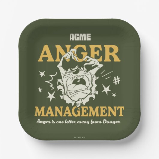 LOONEY TUNES™ |TAZ™ ACME Anger Management Papieren Bordje (Voorkant)