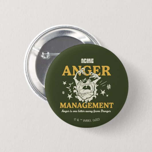 LOONEY TUNES™ |TAZ™ ACME Anger Management Ronde Button 5,7 Cm (Voorkant /achterkant)