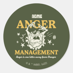 LOONEY TUNES™  TAZ™ ACME Anger Management Ronde Sticker