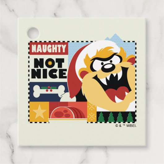 LOONEY TUNES™ TAZ™ Naughty Not Nice Bedankjes Labels (Voorkant)