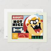 LOONEY TUNES™ TAZ™ Naughty Not Nice Feestdagenkaart (Voorkant / Achterkant)