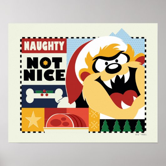 LOONEY TUNES™ TAZ™ Naughty Not Nice Poster (Voorkant)