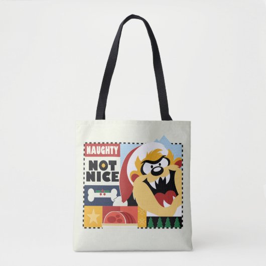 LOONEY TUNES™ TAZ™ Naughty Not Nice Tote Bag (Voorkant)