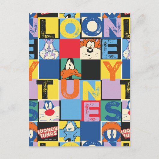LOONEY TUNES™-tekencheckerblokken Briefkaart (Voorkant)