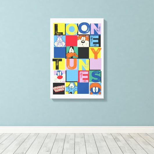 LOONEY TUNES™-tekencheckerblokken Canvas Afdruk (Insitu (Houten vloer))