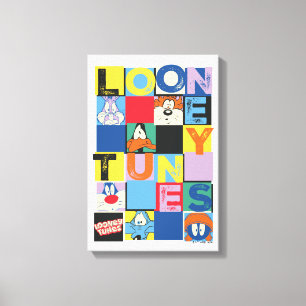 LOONEY TUNES™-tekencheckerblokken Canvas Afdruk