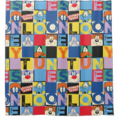 LOONEY TUNES™-tekencheckerblokken Douchegordijn (Voorkant)
