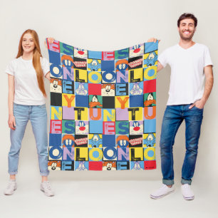 LOONEY TUNES™-tekencheckerblokken Fleece Deken
