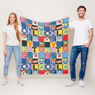 LOONEY TUNES™-tekencheckerblokken Fleece Deken