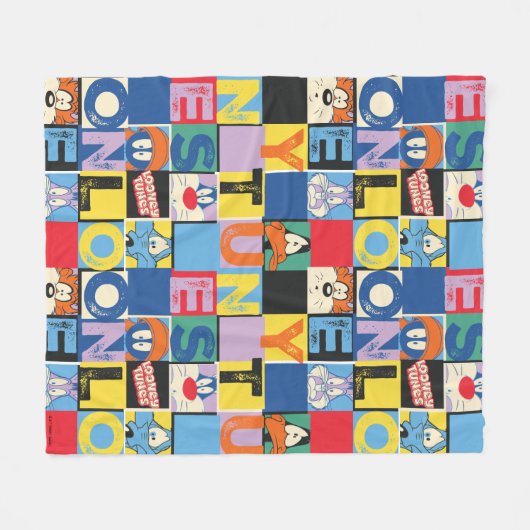 LOONEY TUNES™-tekencheckerblokken Fleece Deken (Voorkant (Horizontaal))
