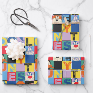 LOONEY TUNES™-tekencheckerblokken Inpakpapier Vel