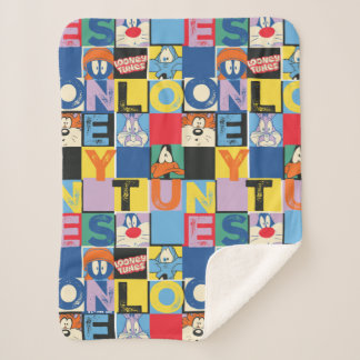 LOONEY TUNES™-tekencheckerblokken Sherpa Deken