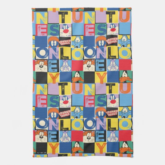 LOONEY TUNES™-tekencheckerblokken Theedoek (Verticaal)