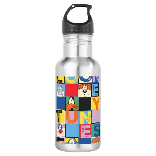 LOONEY TUNES™-tekencheckerblokken Waterfles (Voorkant)