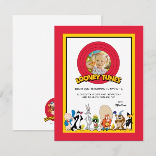 LOONEY TUNES™-tekengroep | Verjaardag Bedankt (Voorkant / Achterkant)