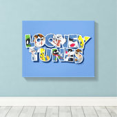 LOONEY TUNES™-tekens in letters Canvas Afdruk (Insitu (Houten vloer))