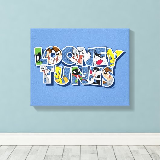 LOONEY TUNES™-tekens in letters Canvas Afdruk (Insitu (Houten vloer))