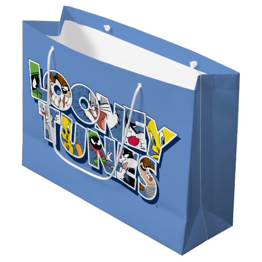 LOONEY TUNES™-tekens in letters Groot Cadeauzakje (Voorkant Gekanteld)