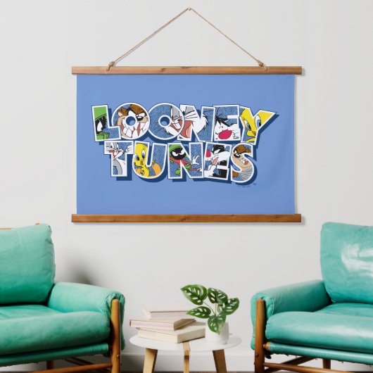LOONEY TUNES™-tekens in letters Hangend Wandkleed (Woonkamer)