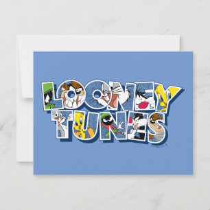 LOONEY TUNES™-tekens in letters Notitiekaartje