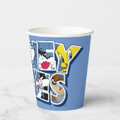 LOONEY TUNES™-tekens in letters Papieren Bekers (Achterkant)