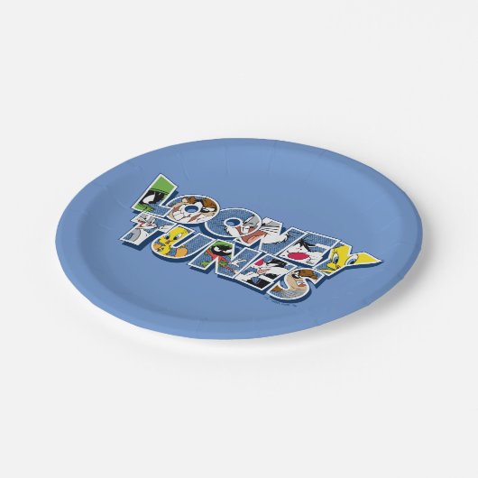 LOONEY TUNES™-tekens in letters Papieren Bordje (Gekanteld)