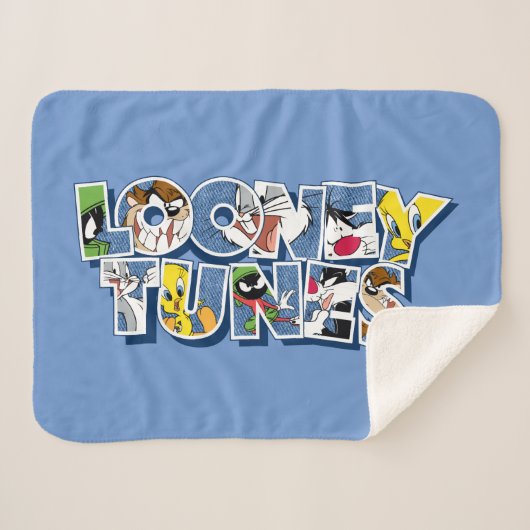 LOONEY TUNES™-tekens in letters Sherpa Deken (Voorkant (horizontaal))