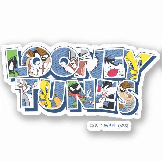 LOONEY TUNES™-tekens in letters Sticker (Voorkant)