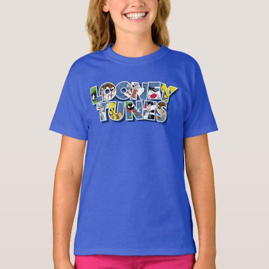 LOONEY TUNES™-tekens in letters T-shirt (Voorkant)