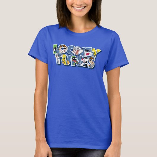 LOONEY TUNES™-tekens in letters T-shirt (Voorkant)
