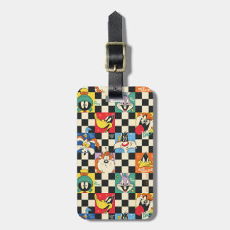 LOONEY TUNES™-tekens op zwart-witchecker Bagagelabel