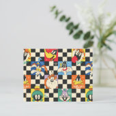 LOONEY TUNES™-tekens op zwart-witchecker Briefkaart (Staand voorkant)