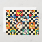 LOONEY TUNES™-tekens op zwart-witchecker Briefkaart (Voorkant / Achterkant)