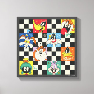 LOONEY TUNES™-tekens op zwart-witchecker Canvas Afdruk
