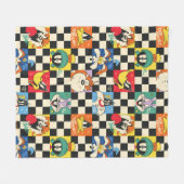 LOONEY TUNES™-tekens op zwart-witchecker Fleece Deken (Voorkant (Horizontaal))