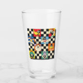 LOONEY TUNES™-tekens op zwart-witchecker Glas (Voorkant)