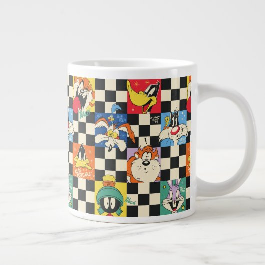 LOONEY TUNES™-tekens op zwart-witchecker Grote Koffiekop (Rechts)