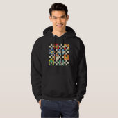 LOONEY TUNES™-tekens op zwart-witchecker Hoodie (Voorkant volledig)