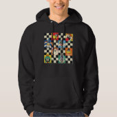 LOONEY TUNES™-tekens op zwart-witchecker Hoodie (Voorkant)