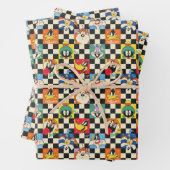 LOONEY TUNES™-tekens op zwart-witchecker Inpakpapier Vel (In situ)