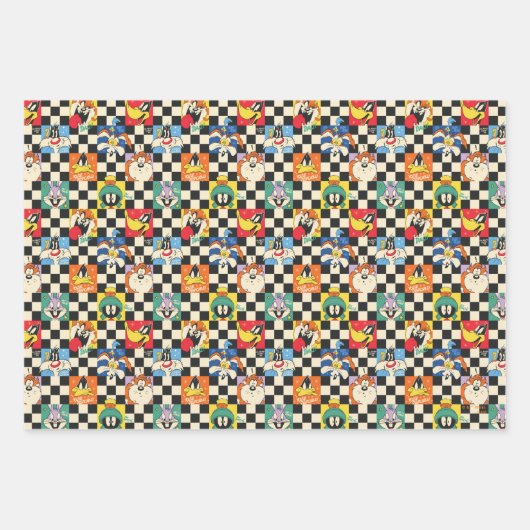 LOONEY TUNES™-tekens op zwart-witchecker Inpakpapier Vel (Voorkant)
