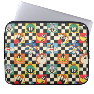 LOONEY TUNES™-tekens op zwart-witchecker Laptop Sleeve
