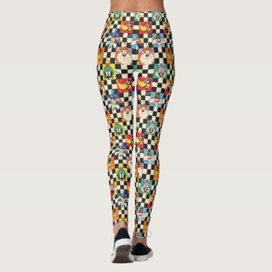 LOONEY TUNES™-tekens op zwart-witchecker Leggings (Achterkant)