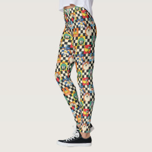 LOONEY TUNES™-tekens op zwart-witchecker Leggings