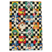 LOONEY TUNES™-tekens op zwart-witchecker Medium Cadeauzakje (Voorkant)