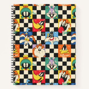 LOONEY TUNES™-tekens op zwart-witchecker Notitieboek