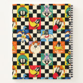 LOONEY TUNES™-tekens op zwart-witchecker Notitieboek (Achterkant)