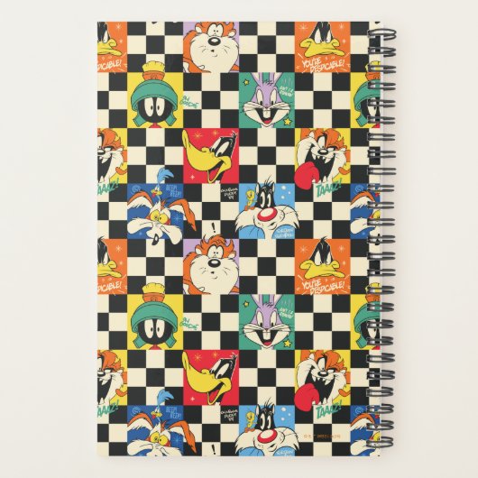 LOONEY TUNES™-tekens op zwart-witchecker Planner (Achterkant)