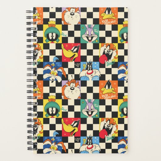 LOONEY TUNES™-tekens op zwart-witchecker Planner (Voorkant)
